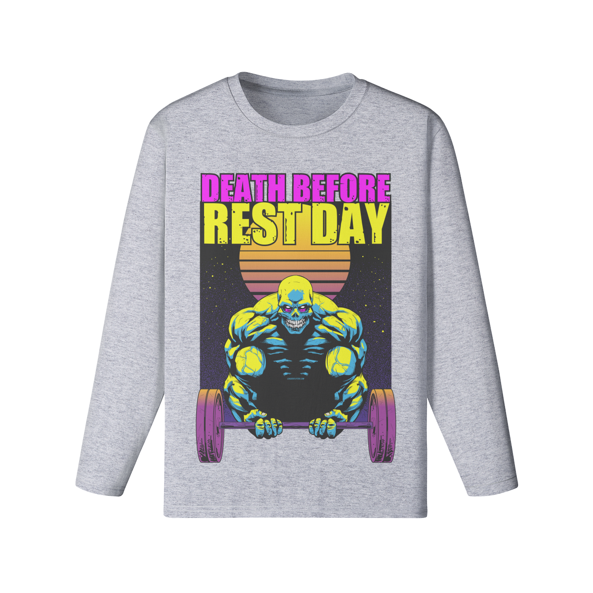 DEATH BEFORE REST DAY- Classic Long Sleeve Top-Medium Heather Gray-League of Lifters
