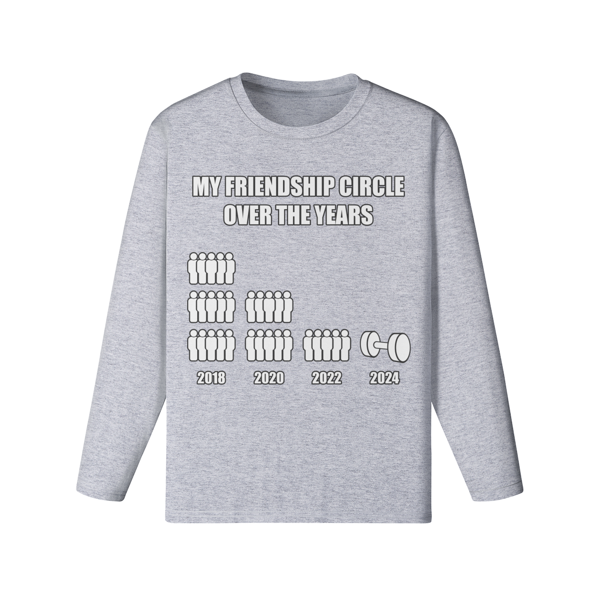 FRIENDSHIP CIRCLE- Classic Long Sleeve Top-Medium Heather Gray-League of Lifters