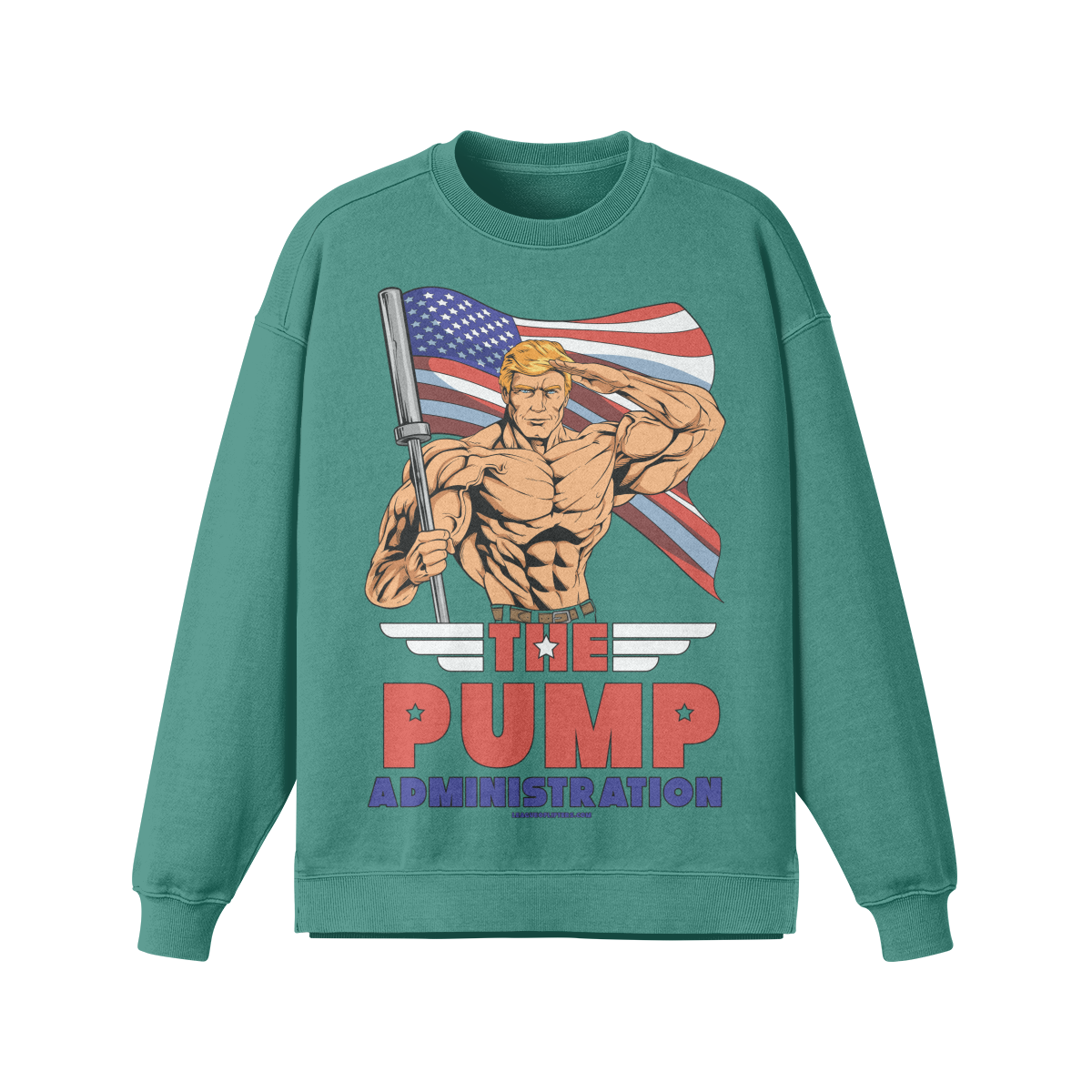 THE PUMP ADMINISTRATION- Oversized Long Sleeve Sweatshirt-Wintergreen Dream-League of Lifters