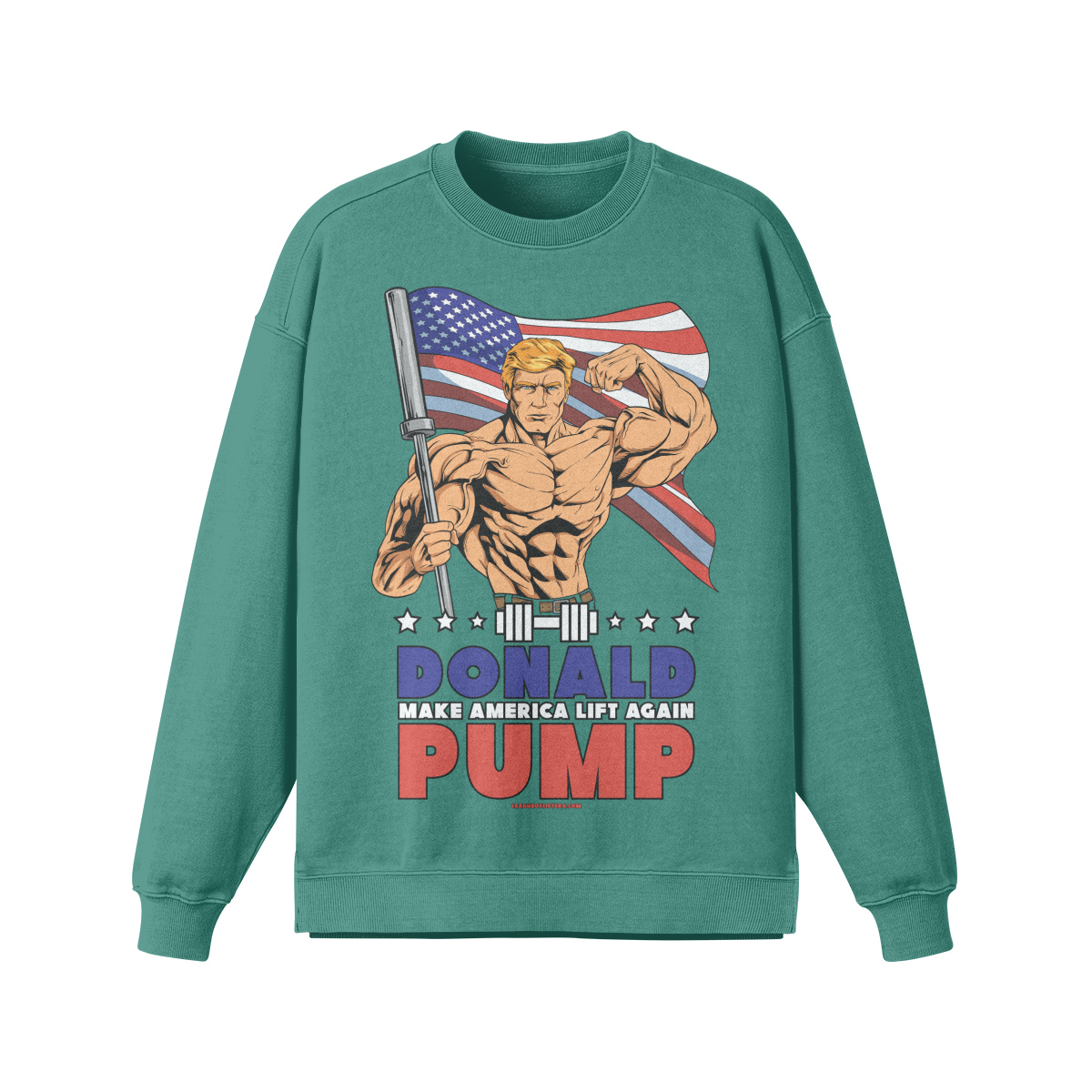 DONALD PUMP FLEX- Oversized Long Sleeve Sweatshirt-Wintergreen Dream-League of Lifters