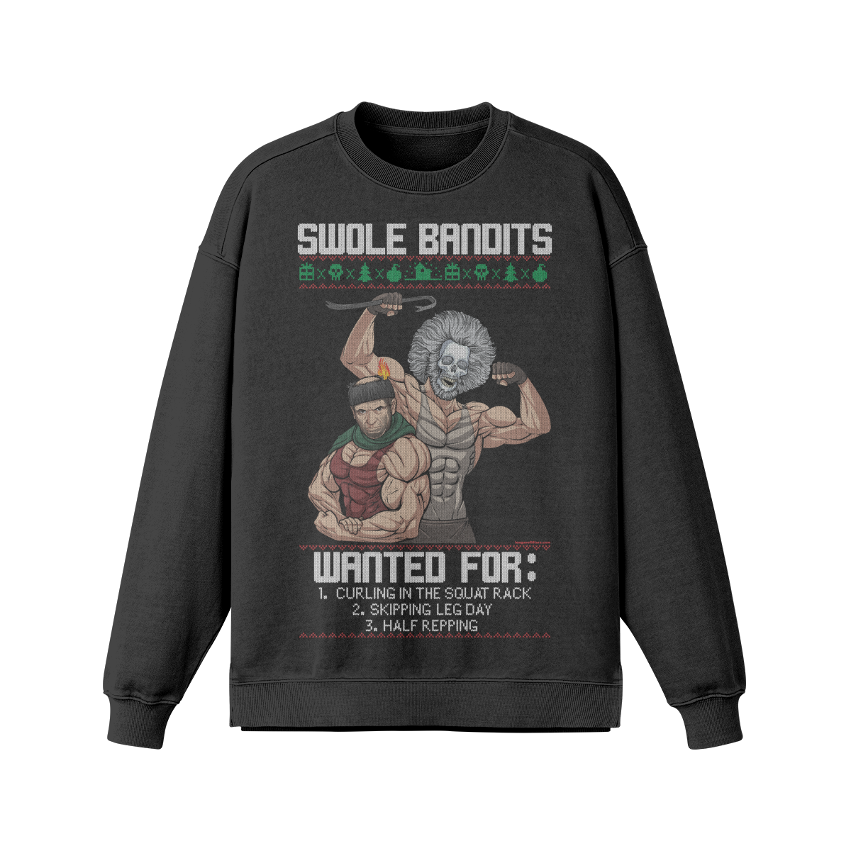 SWOLE BANDITS VARIANT- Oversized Long Sleeve Sweatshirt-Faded Black-League of Lifters