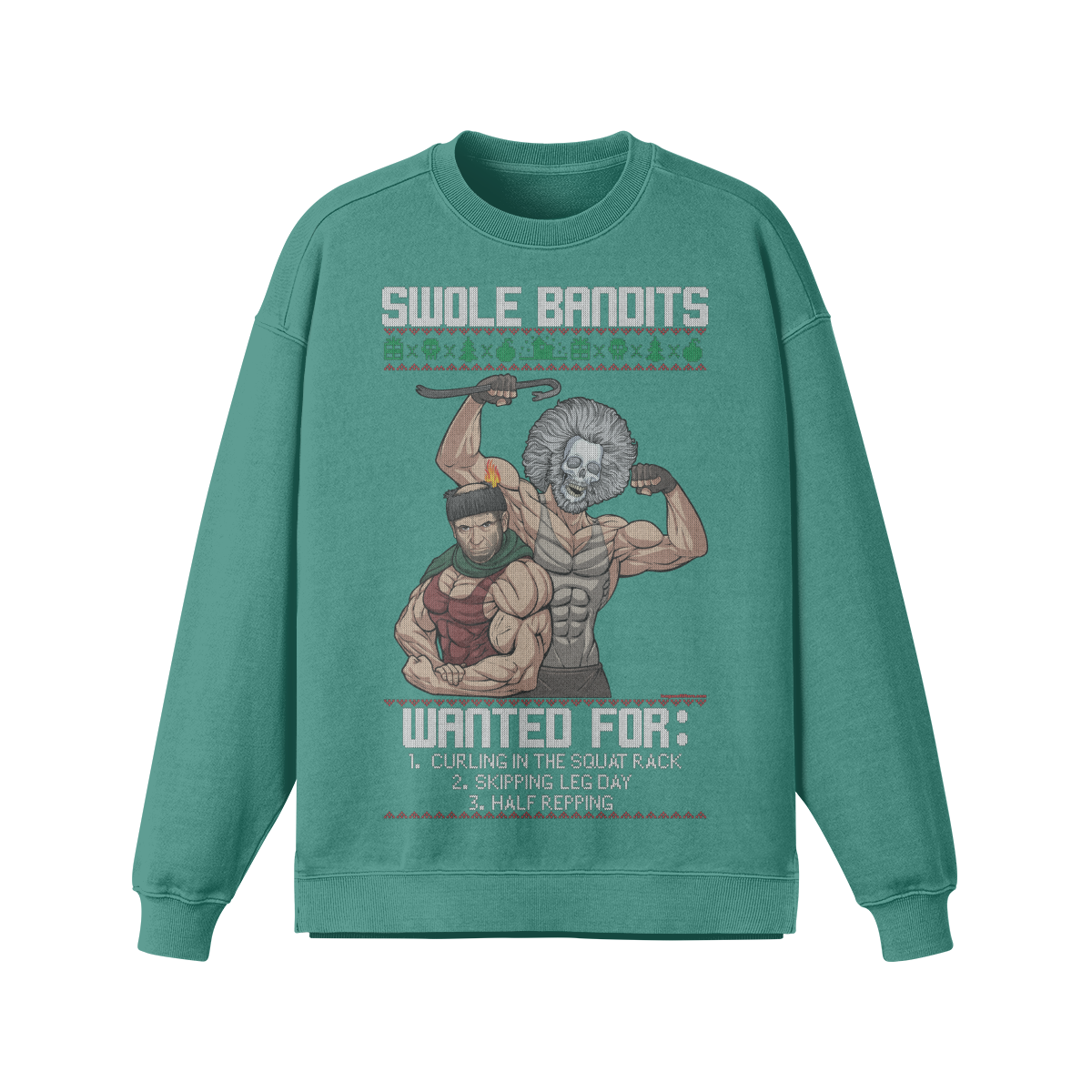 SWOLE BANDITS VARIANT- Oversized Long Sleeve Sweatshirt-Wintergreen Dream-League of Lifters