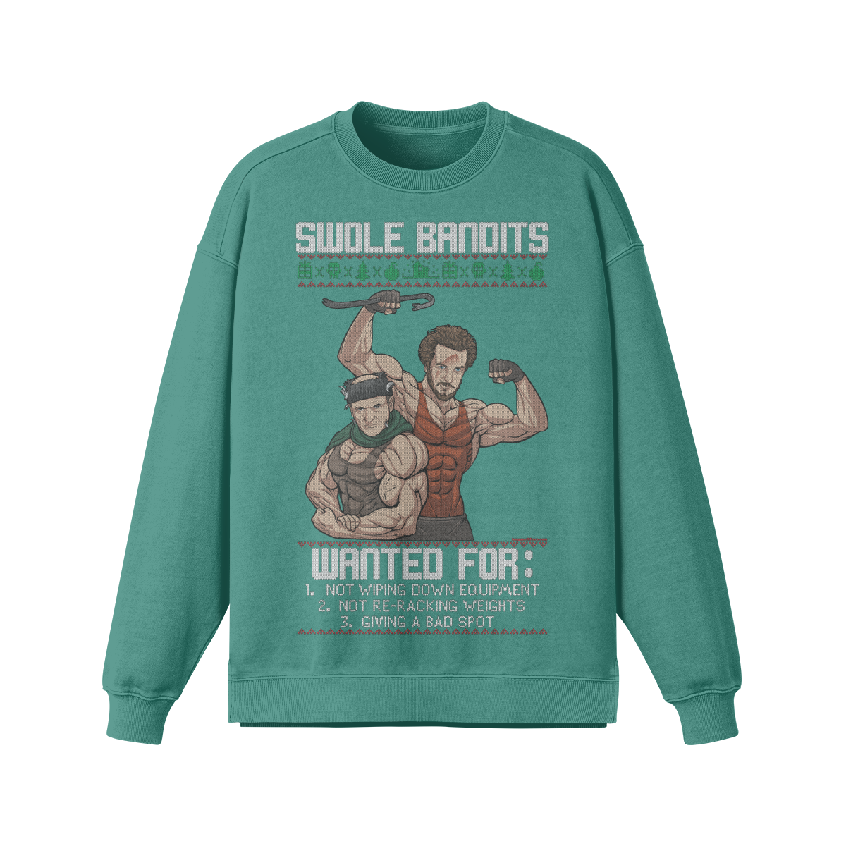 SWOLE BANDITS- Oversized Long Sleeve Sweatshirt-Wintergreen Dream-League of Lifters