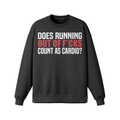 DOES RUNNING OUT OF F*CKS COUNT AS CARDIO- Oversized Long Sleeve Sweat-Faded Black-League of Lifters