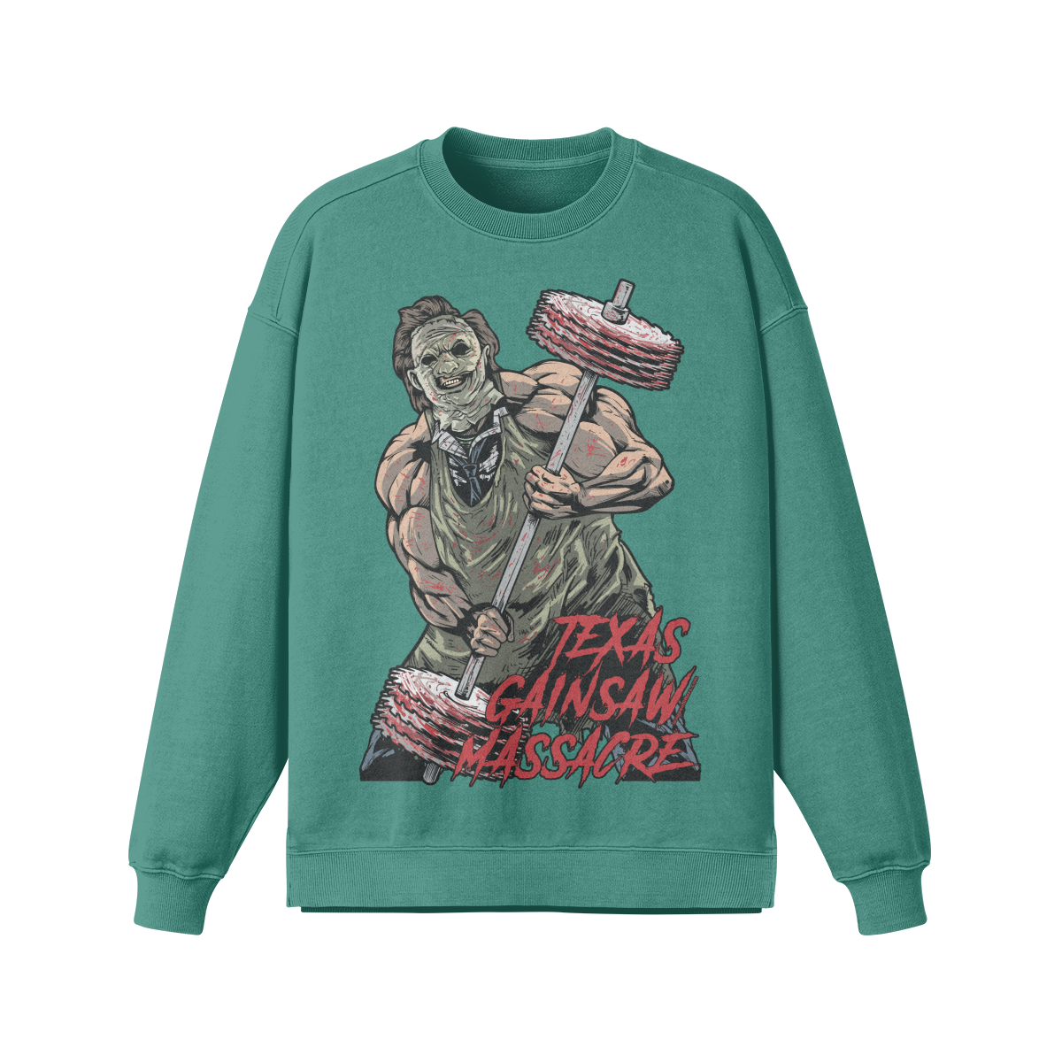 TEXAS GAINSAW MASSACRE- Oversized Long Sleeve Sweatshirt-Wintergreen Dream-League of Lifters