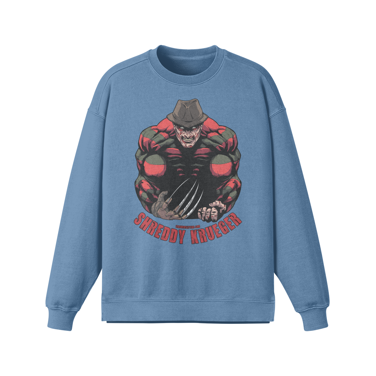 SHREDDY KRUEGER- Oversized Long Sleeve Sweatshirt-Slate Blue-League of Lifters