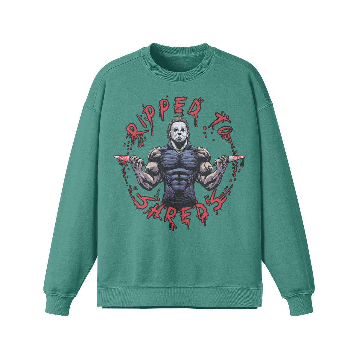 RIPPED TO SHREDS- Oversized Long Sleeve Sweatshirt-Wintergreen Dream-League of Lifters