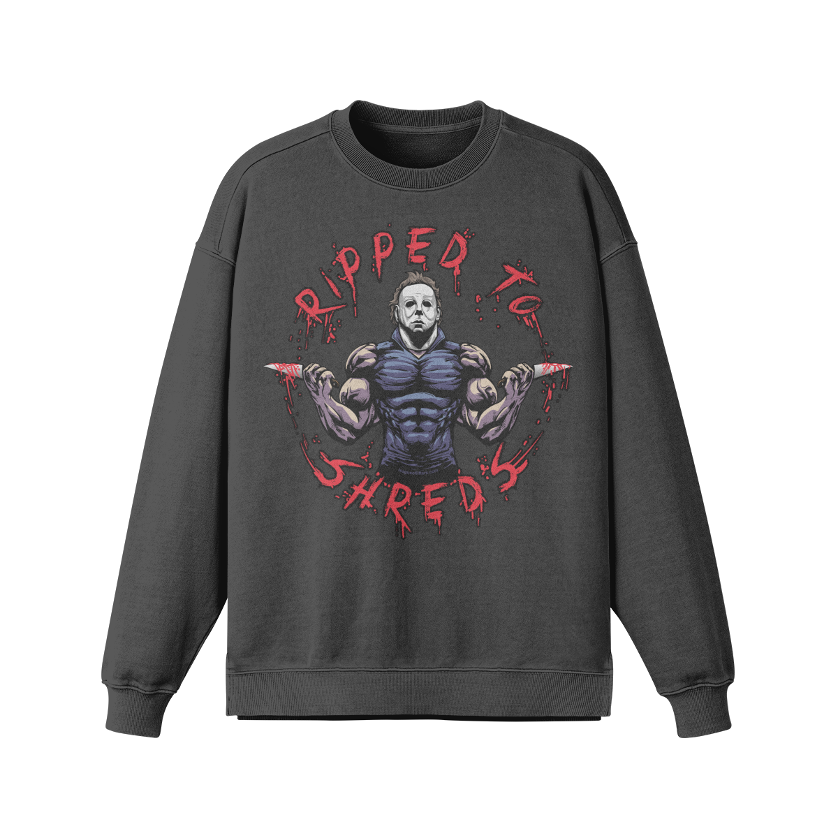 RIPPED TO SHREDS- Oversized Long Sleeve Sweatshirt-Eclipse Gray-League of Lifters