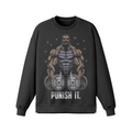 PUNISH IT (BEARD)- Oversized Long Sleeve Sweatshirt-Faded Black-League of Lifters