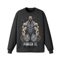 PUNISH IT- Oversized Long Sleeve Sweatshirt-Faded Black-League of Lifters