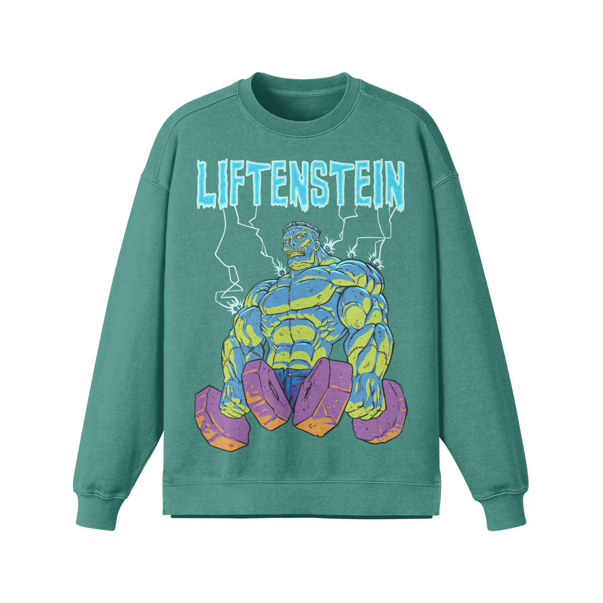 LIFTENSTEIN- Oversized Long Sleeve Sweatshirt-Wintergreen Dream-League of Lifters