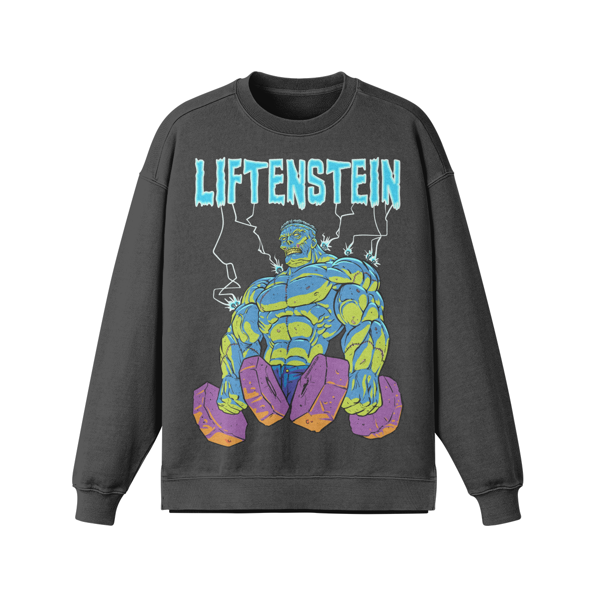 LIFTENSTEIN- Oversized Long Sleeve Sweatshirt-Eclipse Gray-League of Lifters