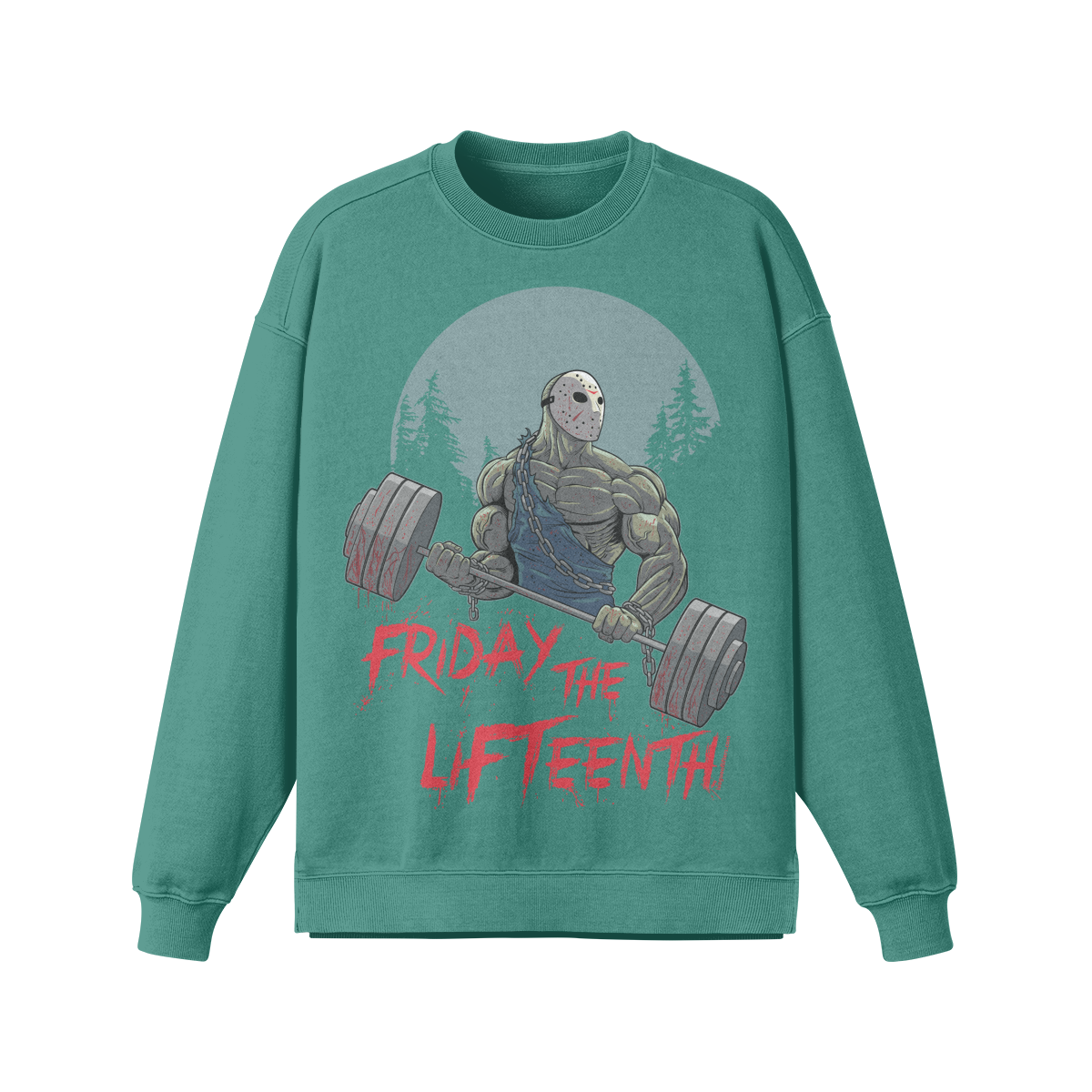 FRIDAY THE LIFTEENTH- Oversized Long Sleeve Sweatshirt-Wintergreen Dream-League of Lifters
