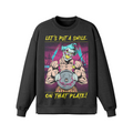 SMILE ON THAT PLATE (RETRO)- Oversized Long Sleeve Sweatshirt-Faded Black-League of Lifters