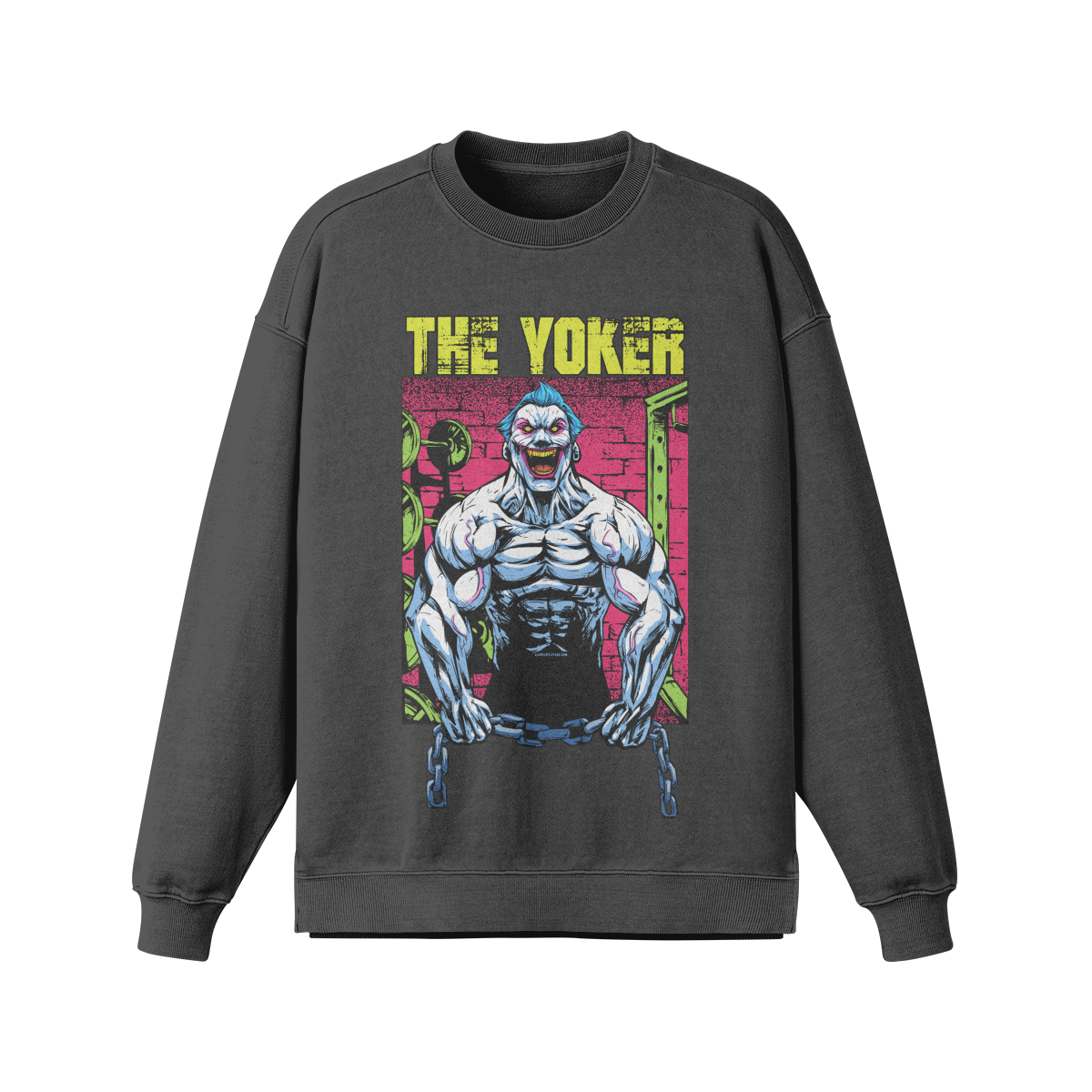 THE YOKER (RETRO)- Oversized Long Sleeve Sweatshirt-Eclipse Gray-League of Lifters
