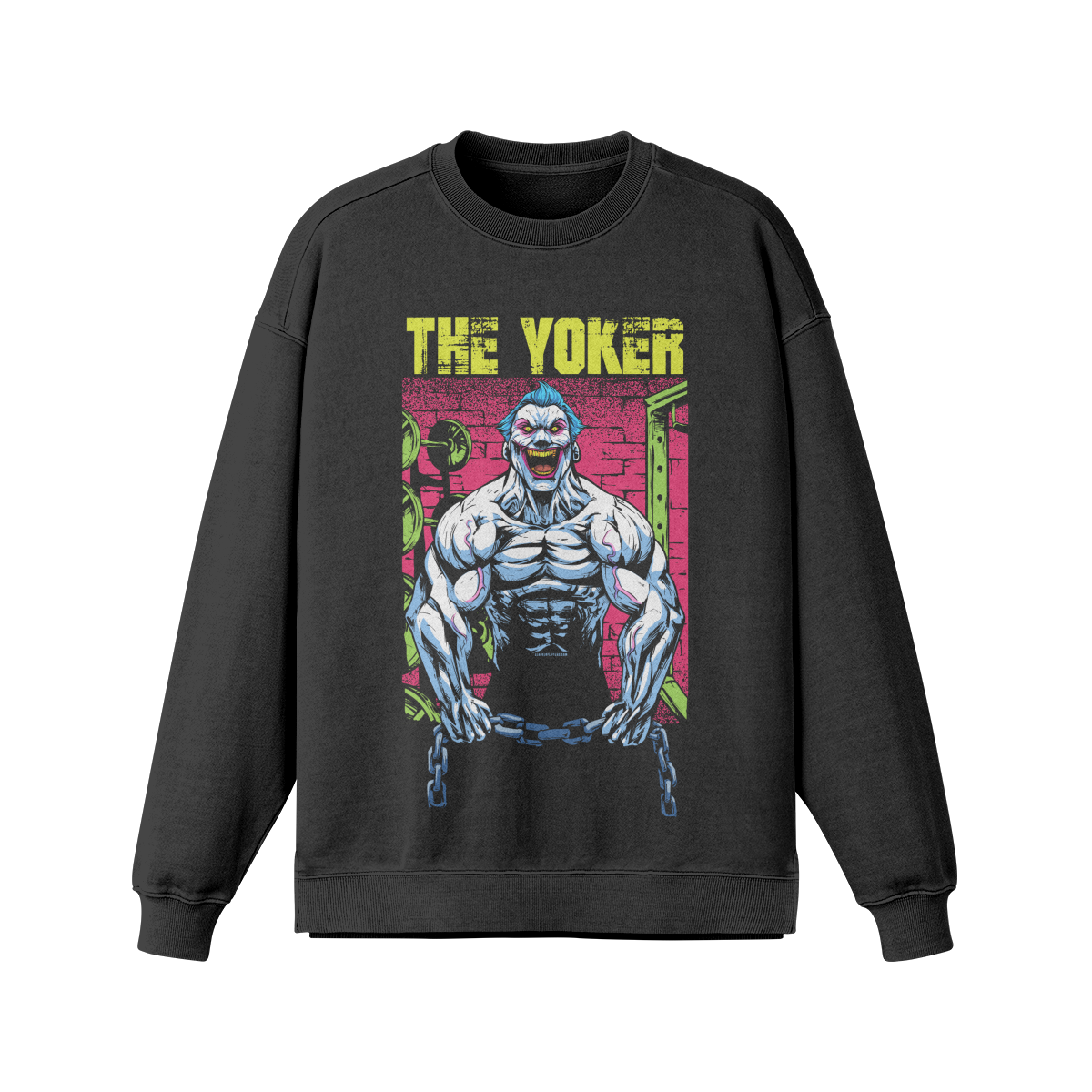 THE YOKER (RETRO)- Oversized Long Sleeve Sweatshirt-Faded Black-League of Lifters