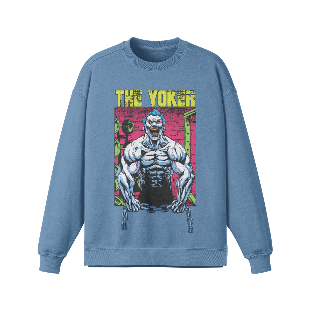 THE YOKER (RETRO)- Oversized Long Sleeve Sweatshirt-Slate Blue-League of Lifters