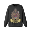 JESUS IS MY SPOTTER (DREADS)- Oversized Long Sleeve Sweatshirt-Faded Black-League of Lifters
