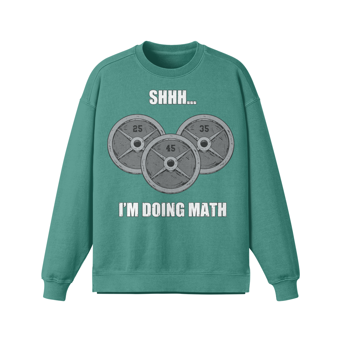 SHHH...I'M DOING MATH- Oversized Long Sleeve Sweatshirt-Wintergreen Dream-League of Lifters