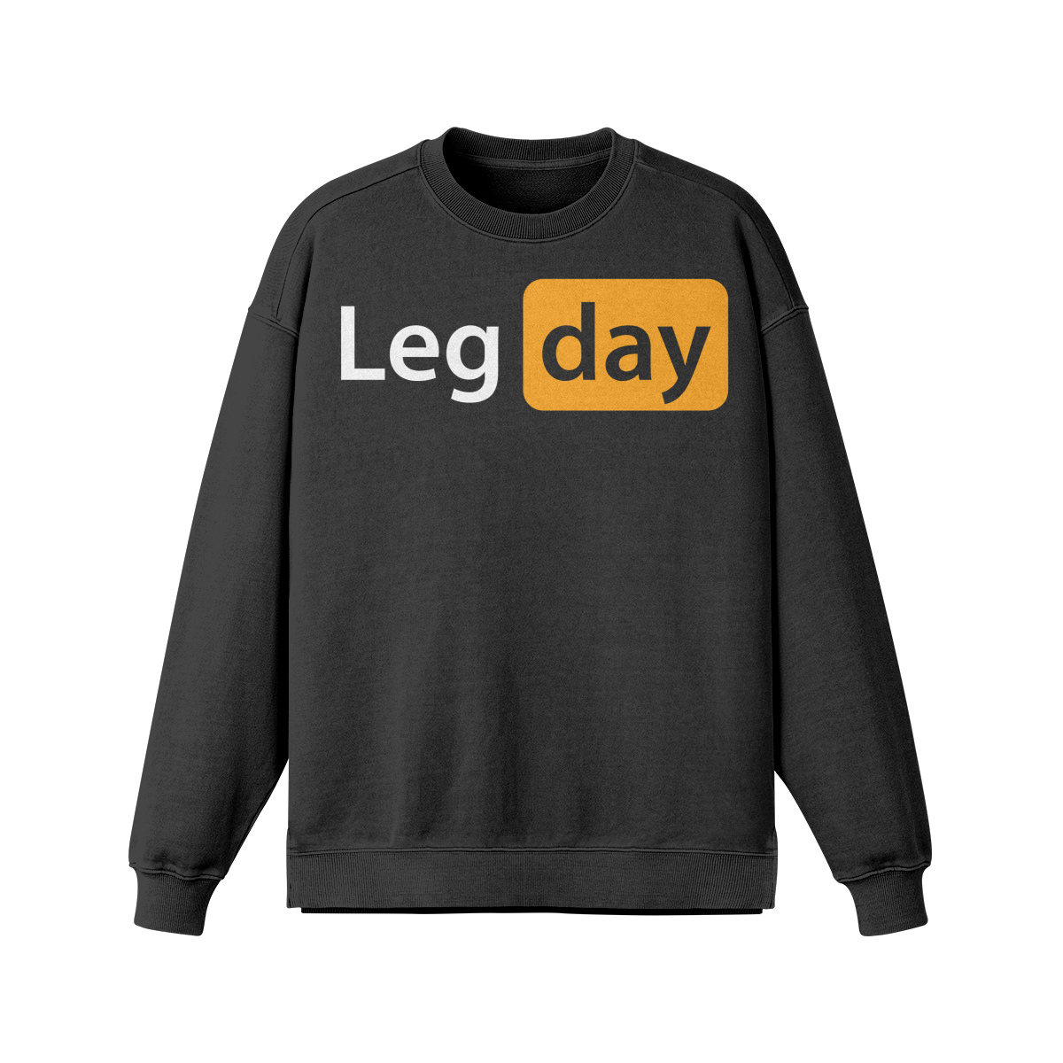 LEG DAY- Oversized Long Sleeve Sweatshirt-Faded Black-League of Lifters