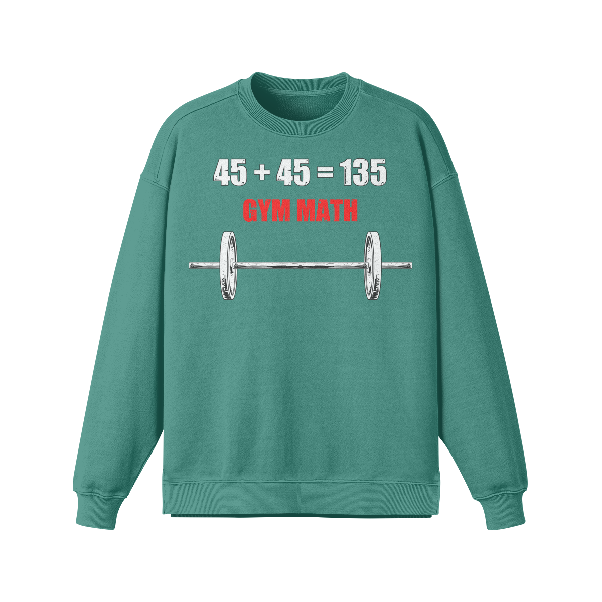 GYM MATH- Oversized Long Sleeve Sweatshirt-Wintergreen Dream-League of Lifters