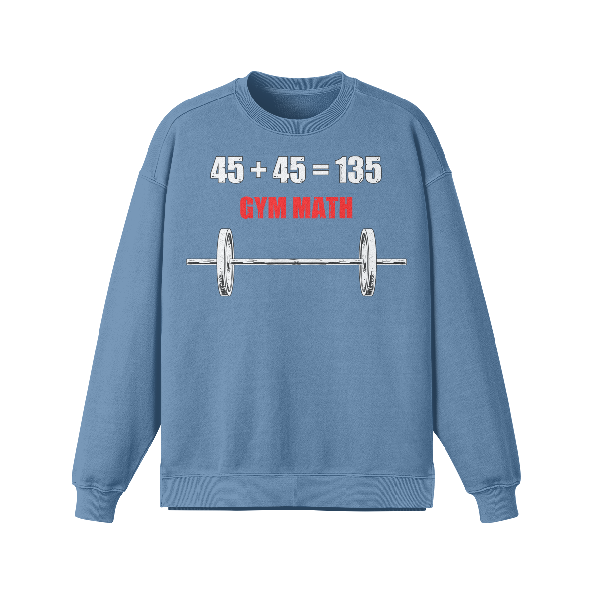 GYM MATH- Oversized Long Sleeve Sweatshirt-Slate Blue-League of Lifters