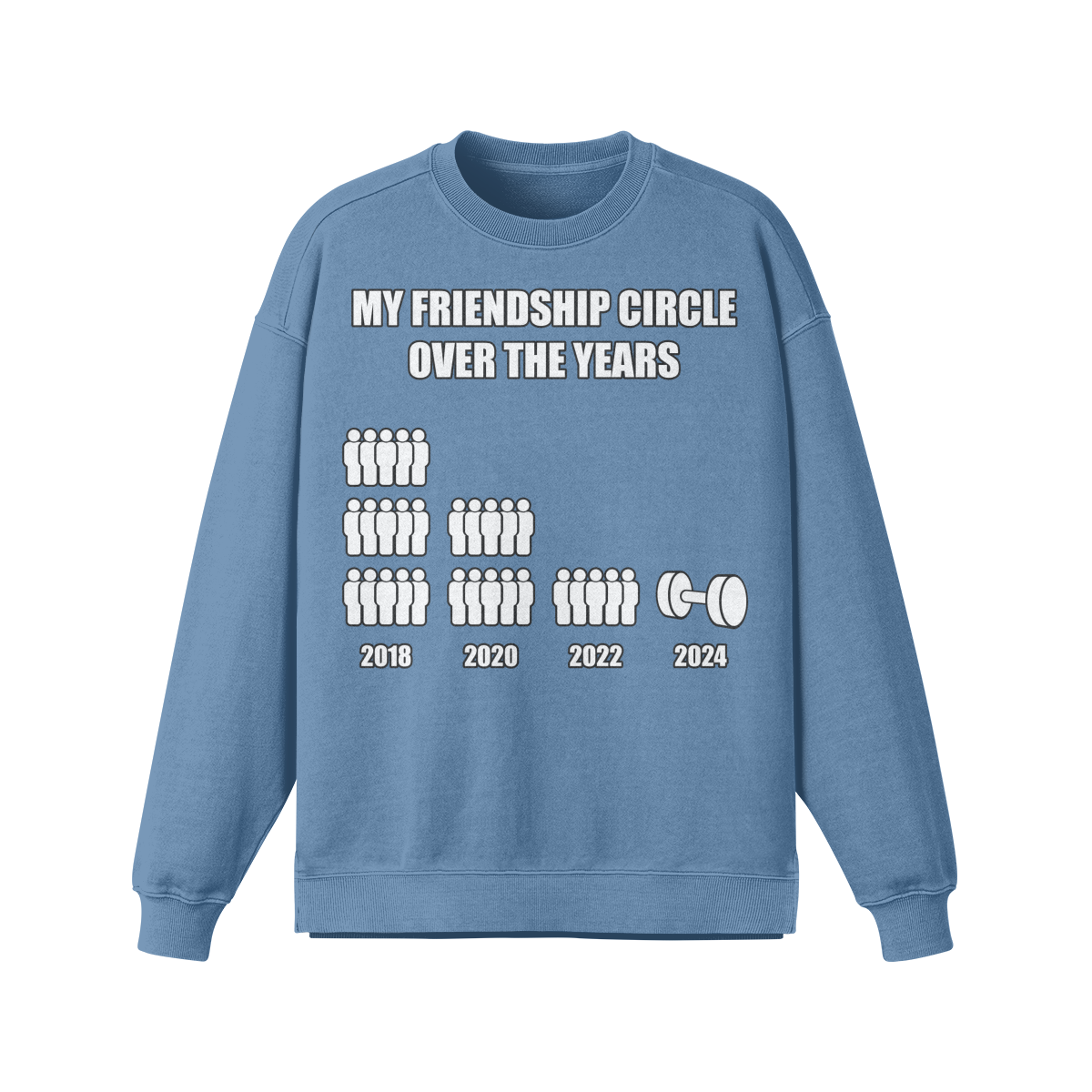 FRIENDSHIP CIRCLE- Oversized Long Sleeve Sweatshirt-Slate Blue-League of Lifters