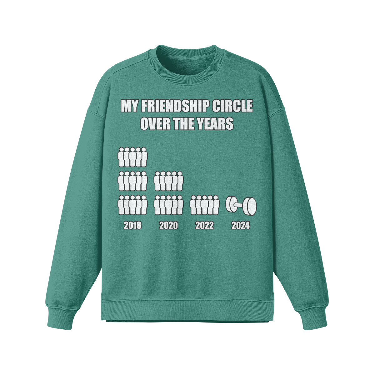 FRIENDSHIP CIRCLE- Oversized Long Sleeve Sweatshirt-Wintergreen Dream-League of Lifters