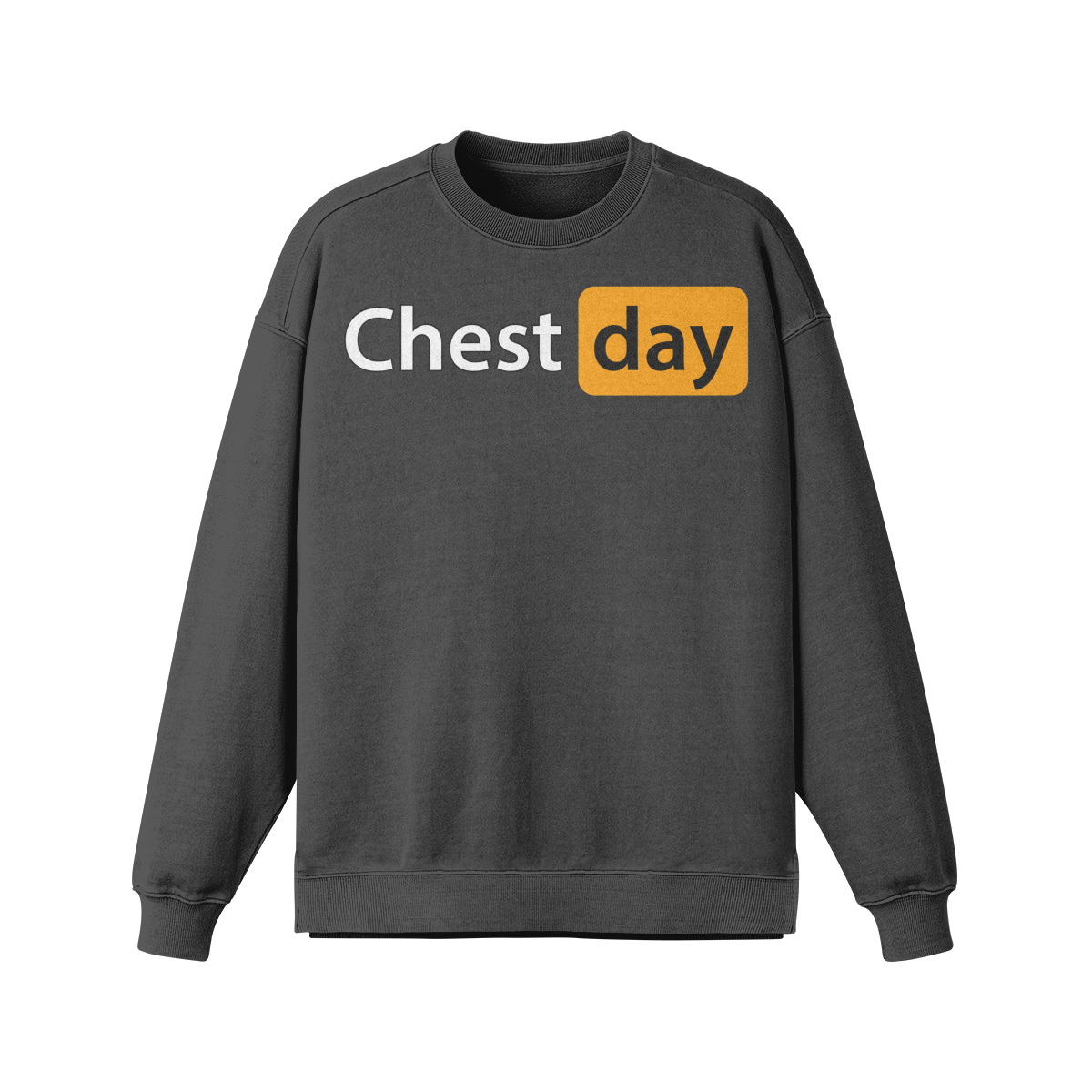 CHEST DAY- Oversized Long Sleeve Sweatshirt-Eclipse Gray-League of Lifters