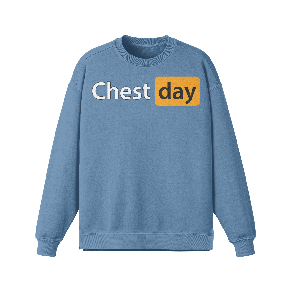 CHEST DAY- Oversized Long Sleeve Sweatshirt-Slate Blue-League of Lifters