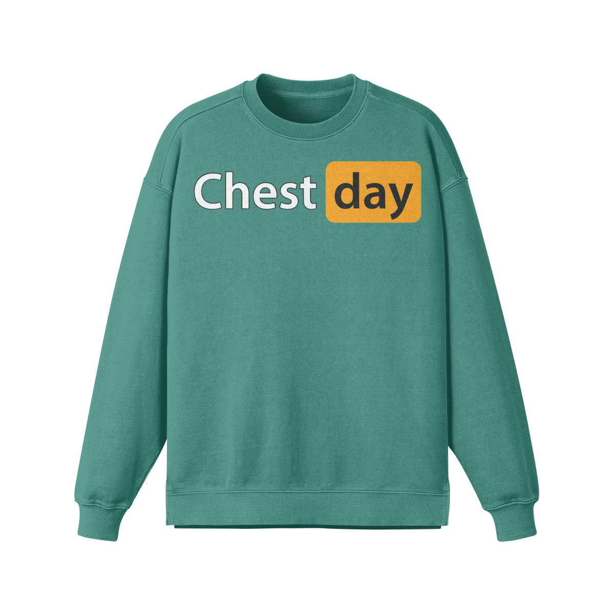 CHEST DAY- Oversized Long Sleeve Sweatshirt-Wintergreen Dream-League of Lifters