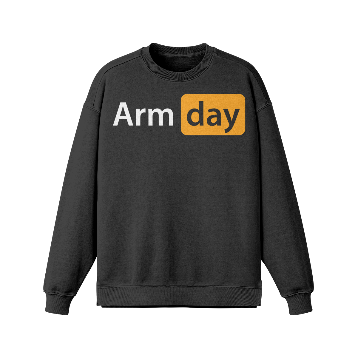 ARM DAY- Oversized Long Sleeve Sweatshirt-Faded Black-League of Lifters