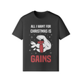 ALL I WANT FOR CHRISTMAS IS GAINS- Classic T-Shirt-Black-League of Lifters