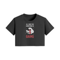 ALL I WANT FOR CHRISTMAS IS GAINS- Womens Crop Top-Black-League of Lifters