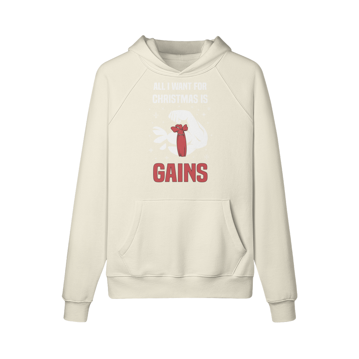 ALL I WANT FOR CHRISTMAS IS GAINS- Hoodie-Rice Apricot-League of Lifters