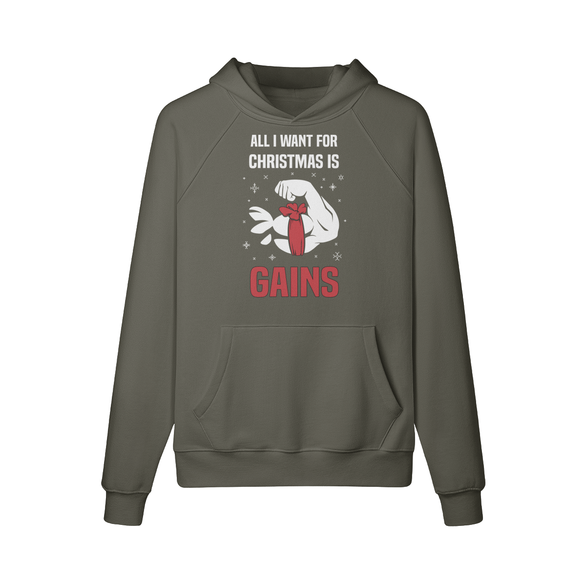 ALL I WANT FOR CHRISTMAS IS GAINS- Hoodie-Charcoal Grey-League of Lifters