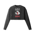 ALL I WANT FOR CHRISTMAS IS GAINS- Womens Long Sleeve Crop Top-Faded Black-League of Lifters