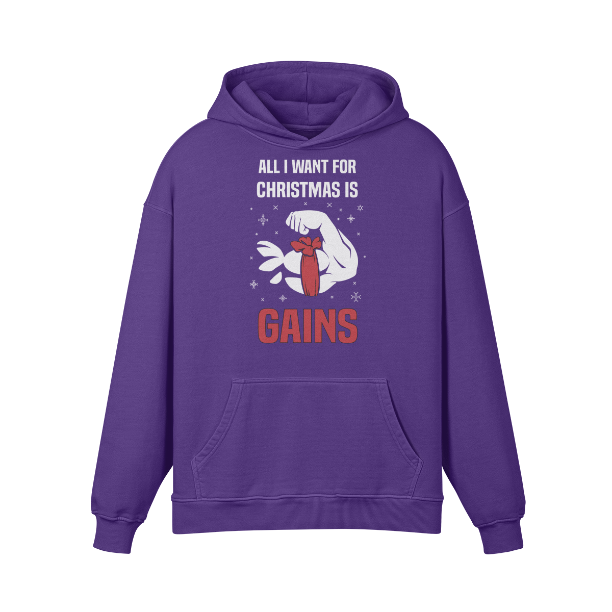 ALL I WANT FOR CHRISTMAS IS GAINS- Oversized Hoodie-Purple Haze-League of Lifters