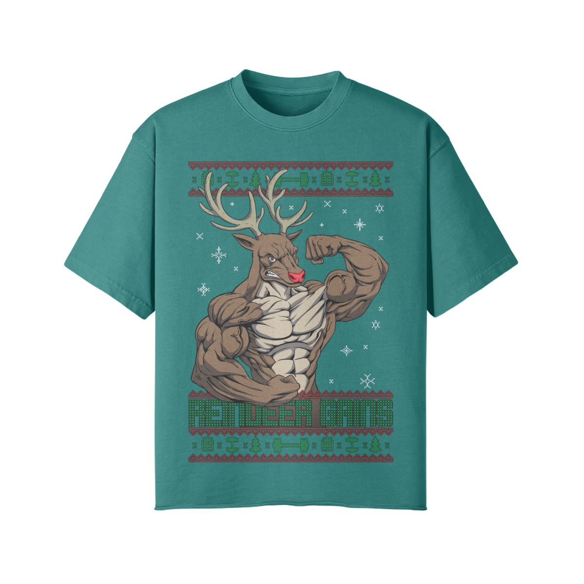 REINDEER GAINS- Pump Top-Vintage Green-League of Lifters