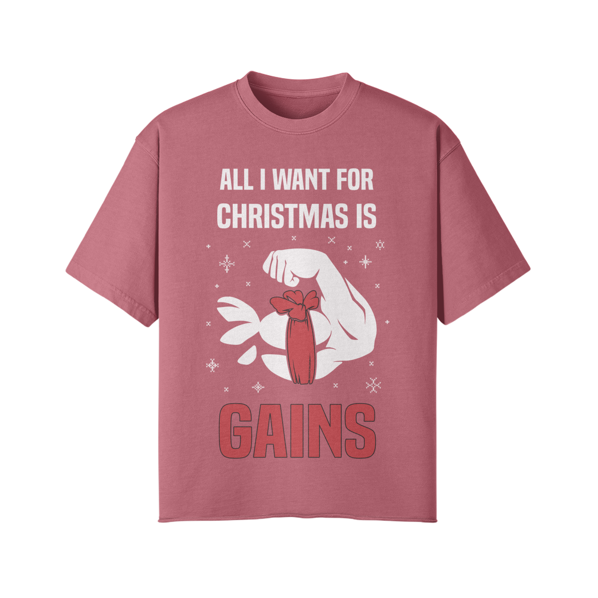 ALL I WANT FOR CHRISTMAS IS GAINS- Pump Top-Cameo Brown-League of Lifters
