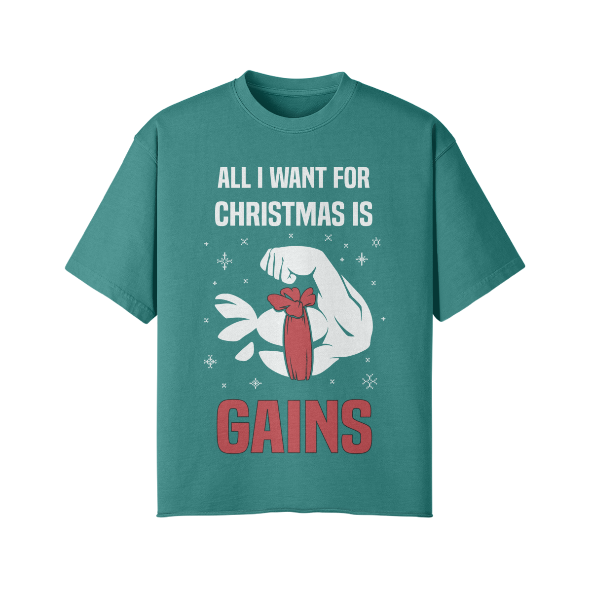 ALL I WANT FOR CHRISTMAS IS GAINS- Pump Top-Vintage Green-League of Lifters