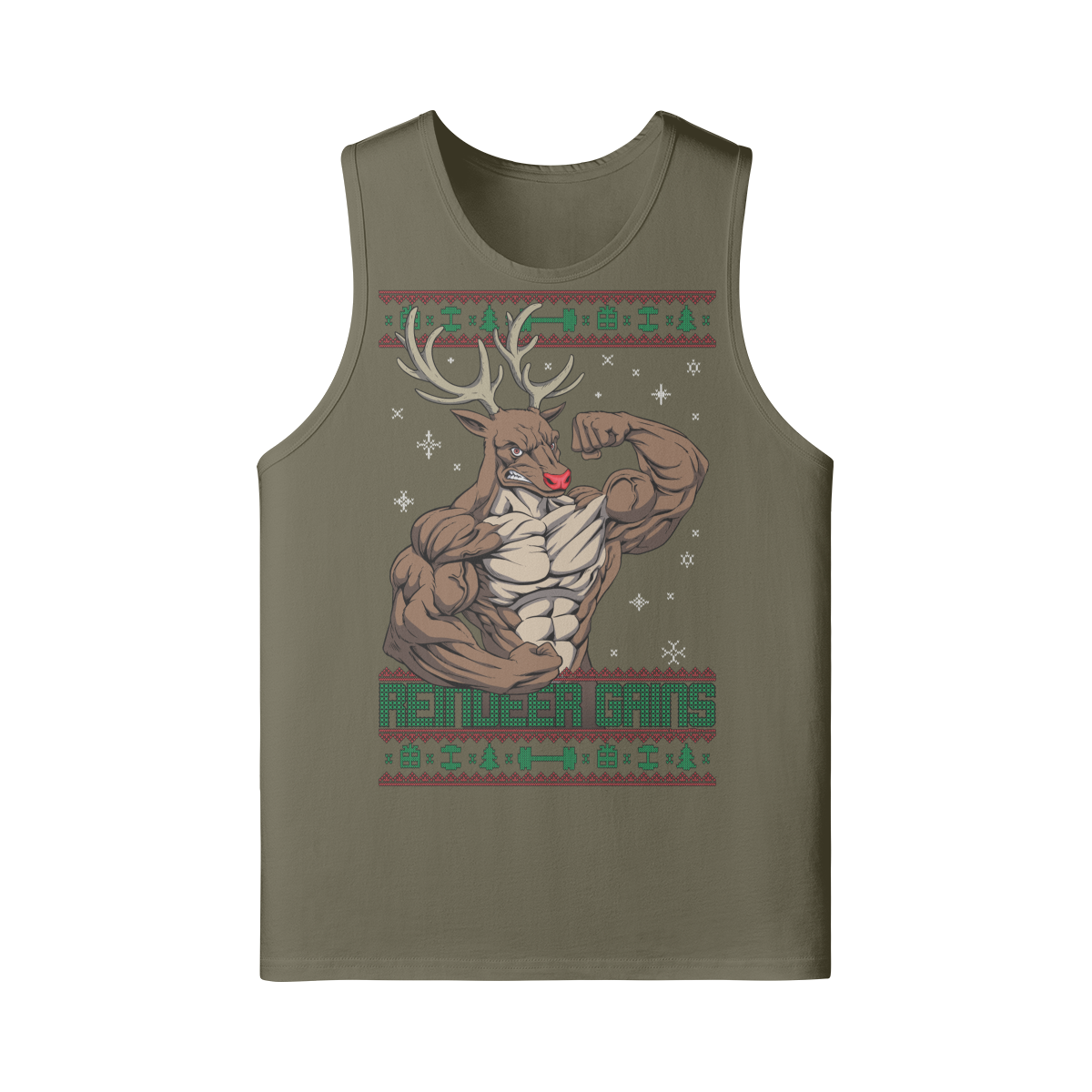 REINDEER GAINS- Tank Top-Camel-League of Lifters
