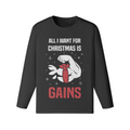 ALL I WANT FOR CHRISTMAS IS GAINS- Classic Long Sleeve Top-Black-League of Lifters