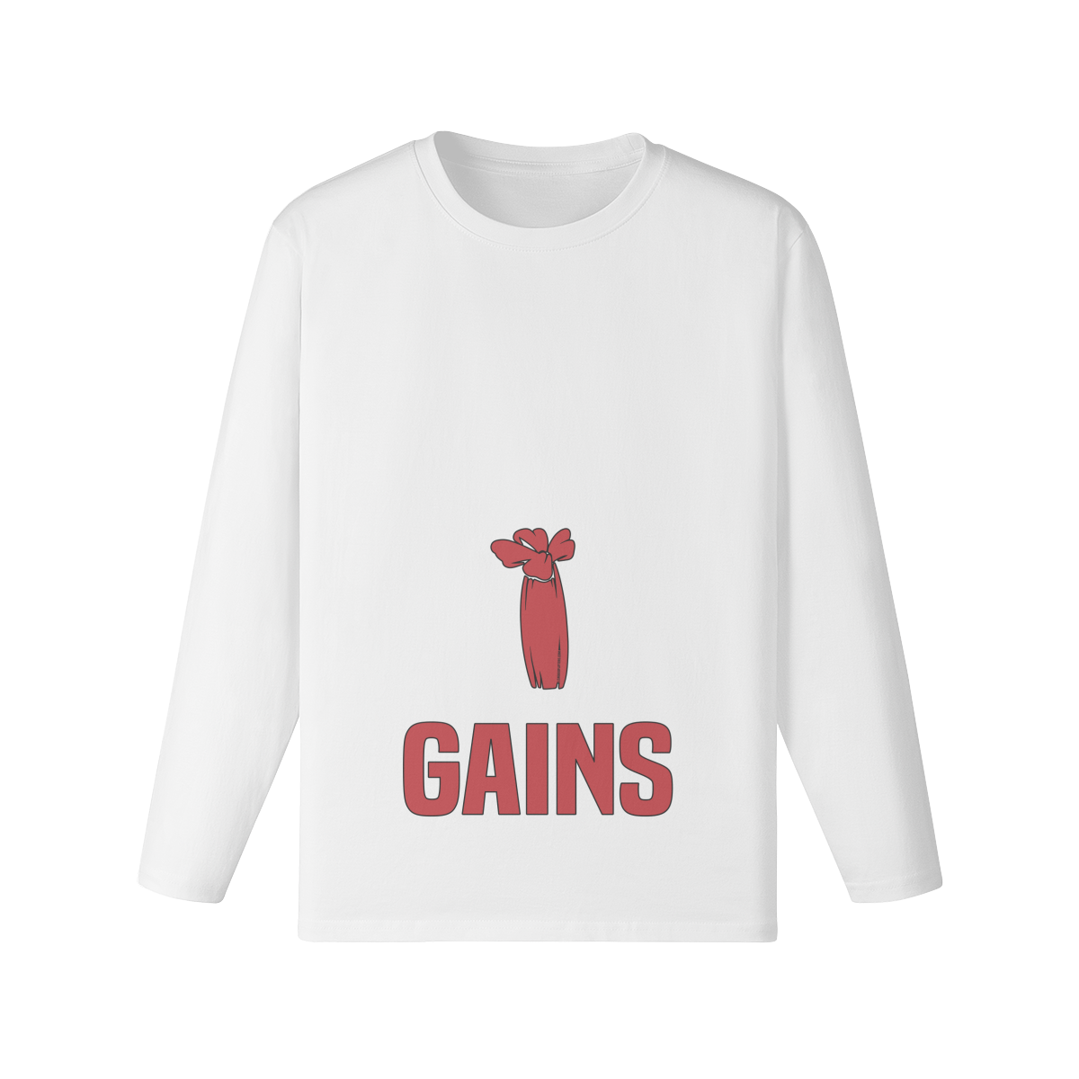 ALL I WANT FOR CHRISTMAS IS GAINS- Classic Long Sleeve Top-White-League of Lifters