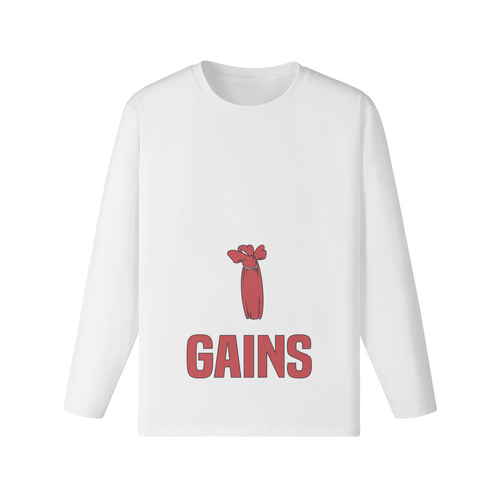 ALL I WANT FOR CHRISTMAS IS GAINS- Classic Long Sleeve Top-White-League of Lifters