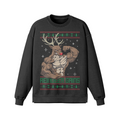 REINDEER GAINS- Oversized Long Sleeve Sweatshirt-Faded Black-League of Lifters