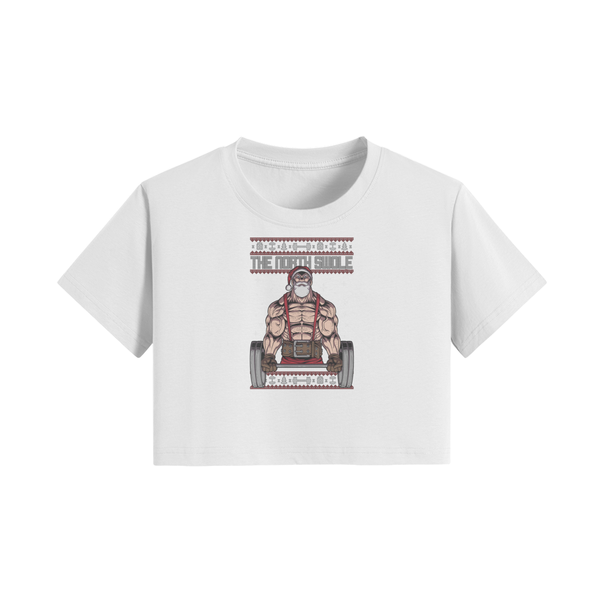 THE NORTH SWOLE- Womens Crop Top-White-League of Lifters