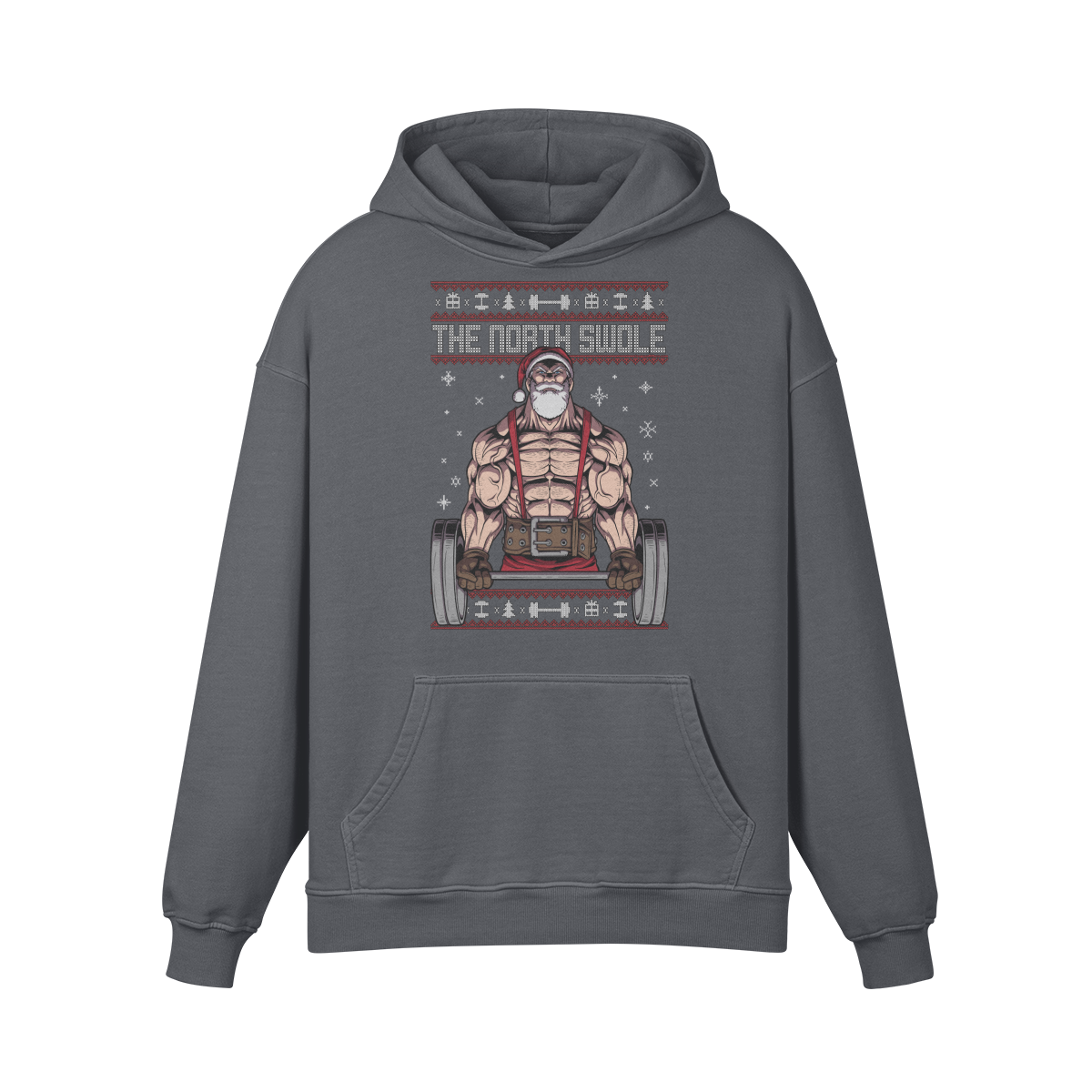 THE NORTH SWOLE- Oversized Hoodie-Carbon Gray-League of Lifters