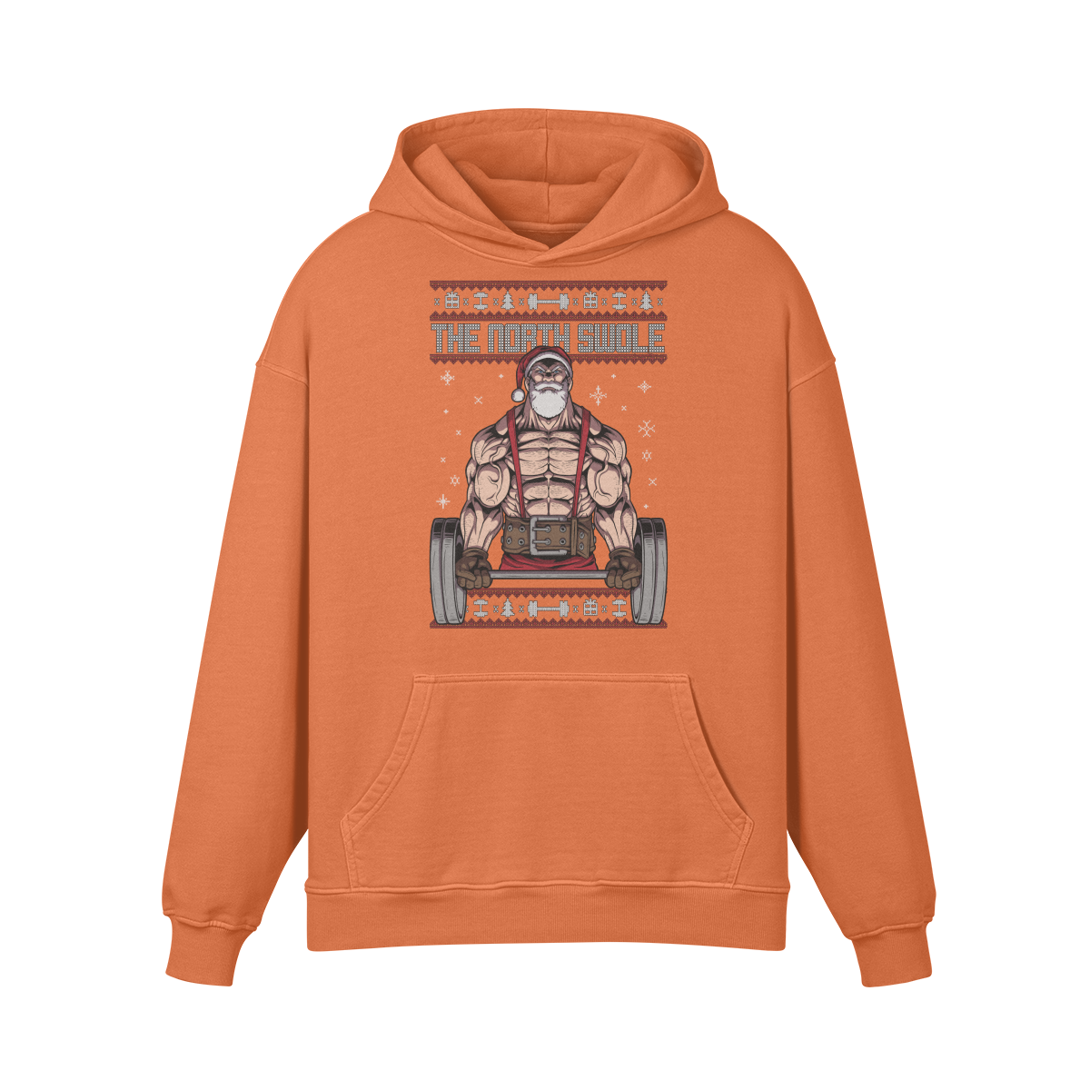 THE NORTH SWOLE- Oversized Hoodie-Copper Red-League of Lifters
