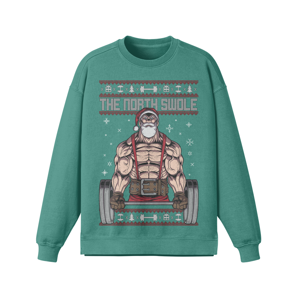 THE NORTH SWOLE- Oversized Long Sleeve Sweatshirt-Wintergreen Dream-League of Lifters